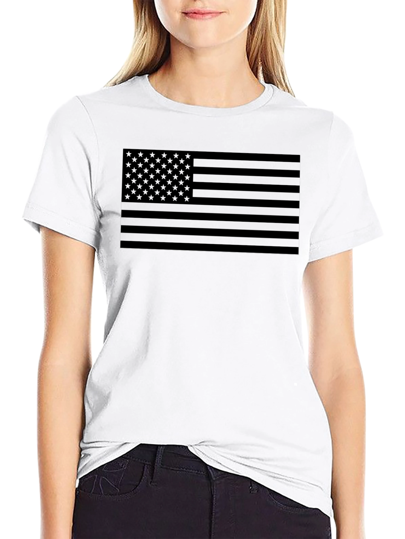 Stealth American Flag Graphic T-Shirt