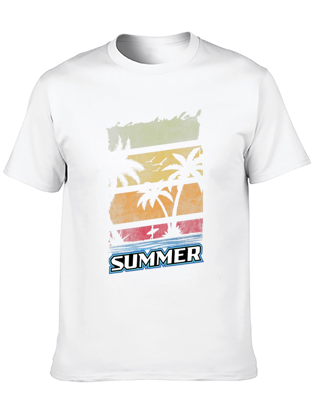Summer Palm Tree Graphic Black T-Shirt