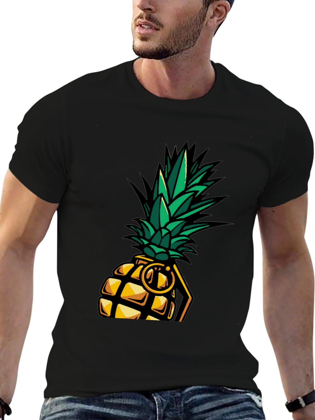 Pineapple Grenade Graphic Tee - Cool Novelty T-Shirt