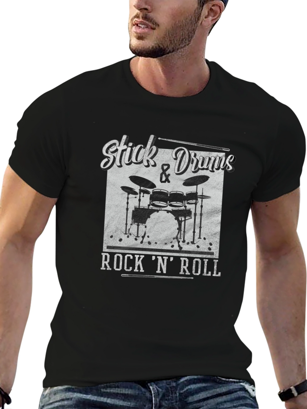 Stick & Drums Rock N Roll Graphic Tee