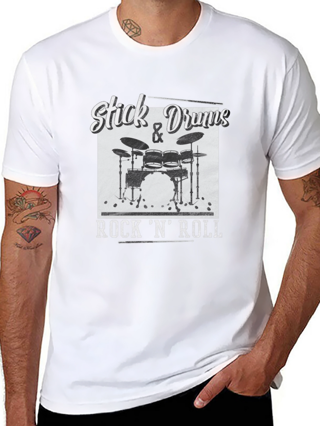 Stick & Drums Rock N Roll Graphic Tee