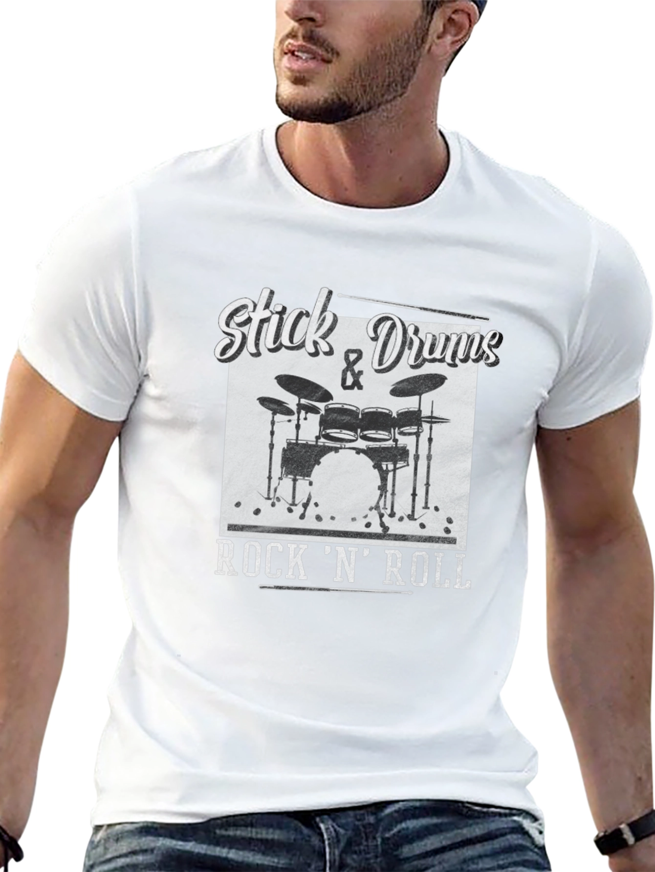 Stick & Drums Rock N Roll Graphic Tee