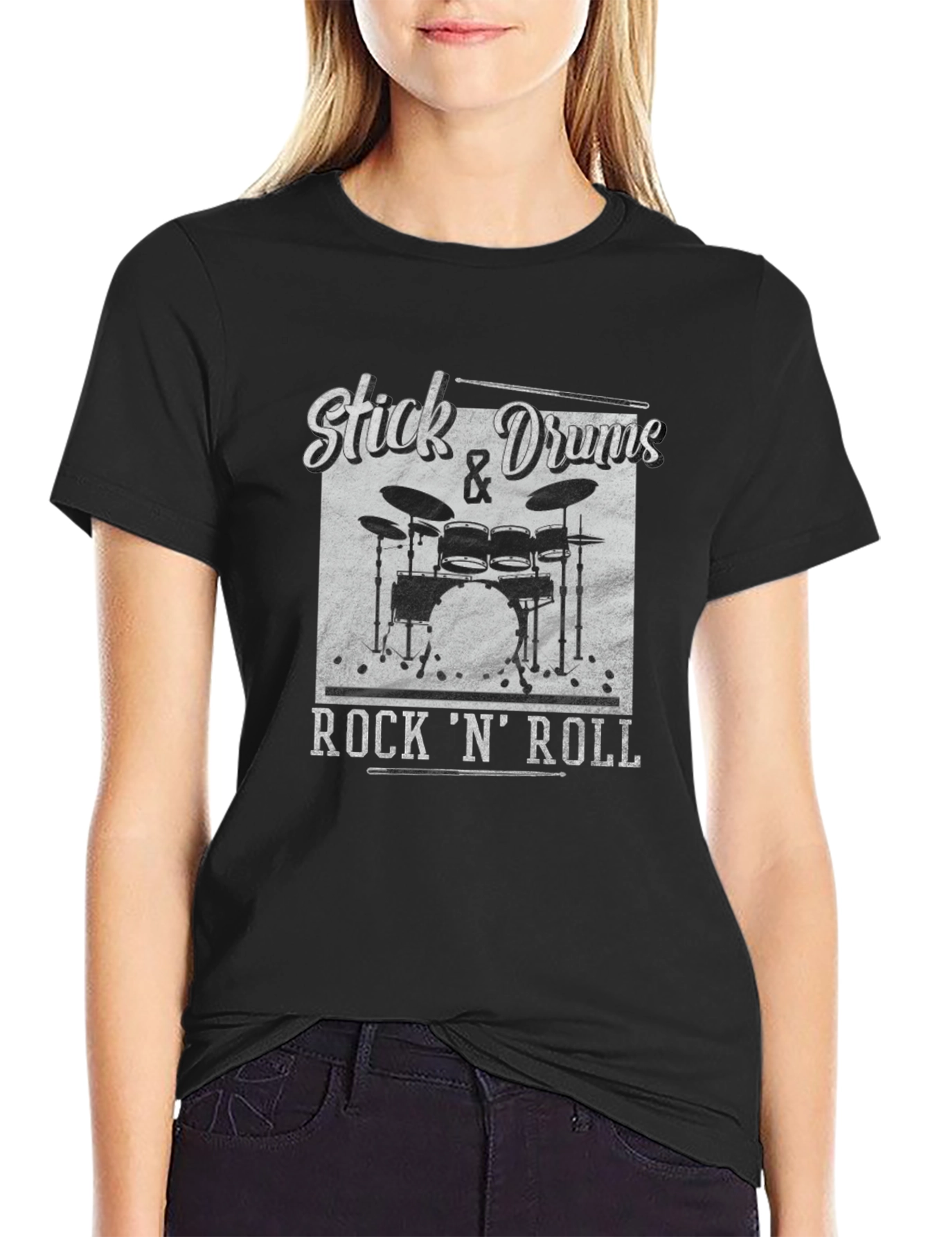 Stick & Drums Rock N Roll Graphic Tee