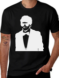 Stylish Black T-Shirt with White Silhouette Graphic