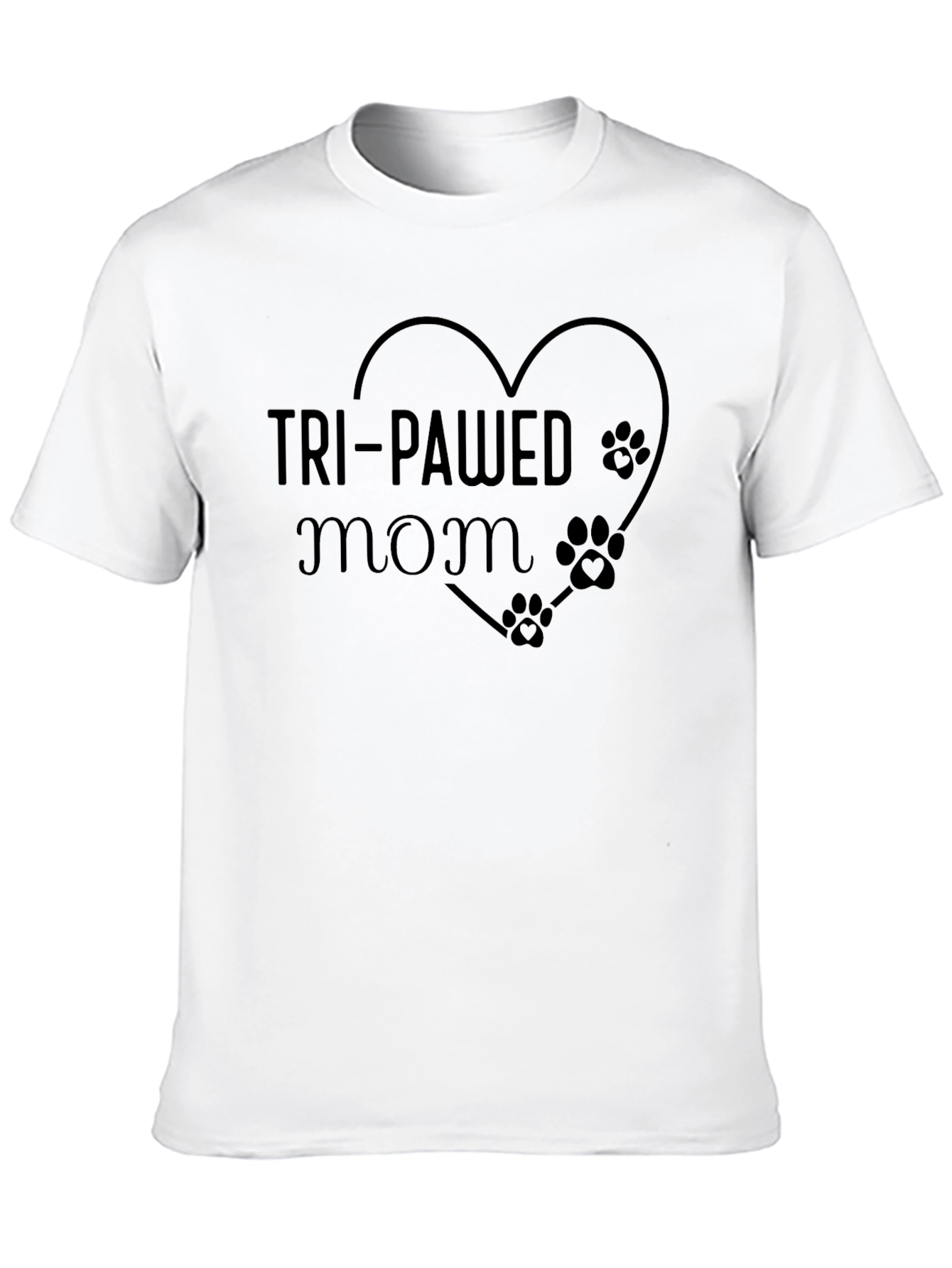 Tri-Pawed Mom T-Shirt - Animal Lovers Tee