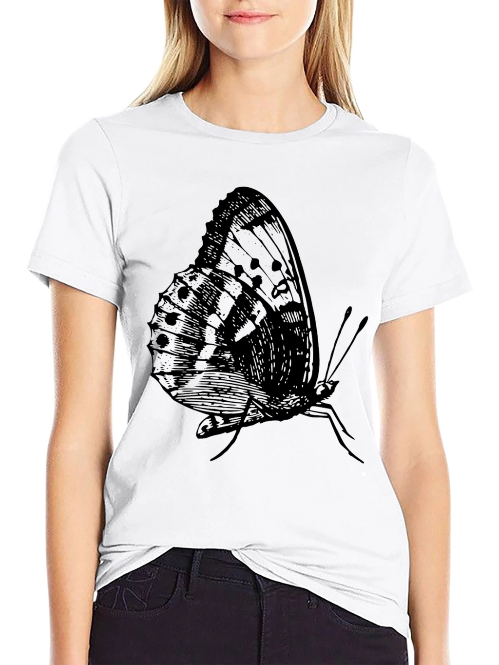 Butterfly Graphic Print Black T-Shirt for Men