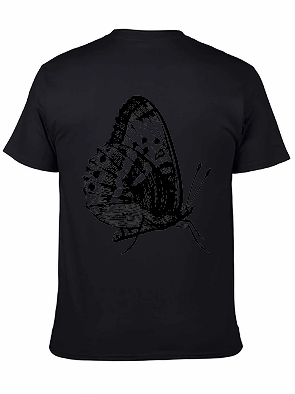 Butterfly Graphic Print Black T-Shirt for Men