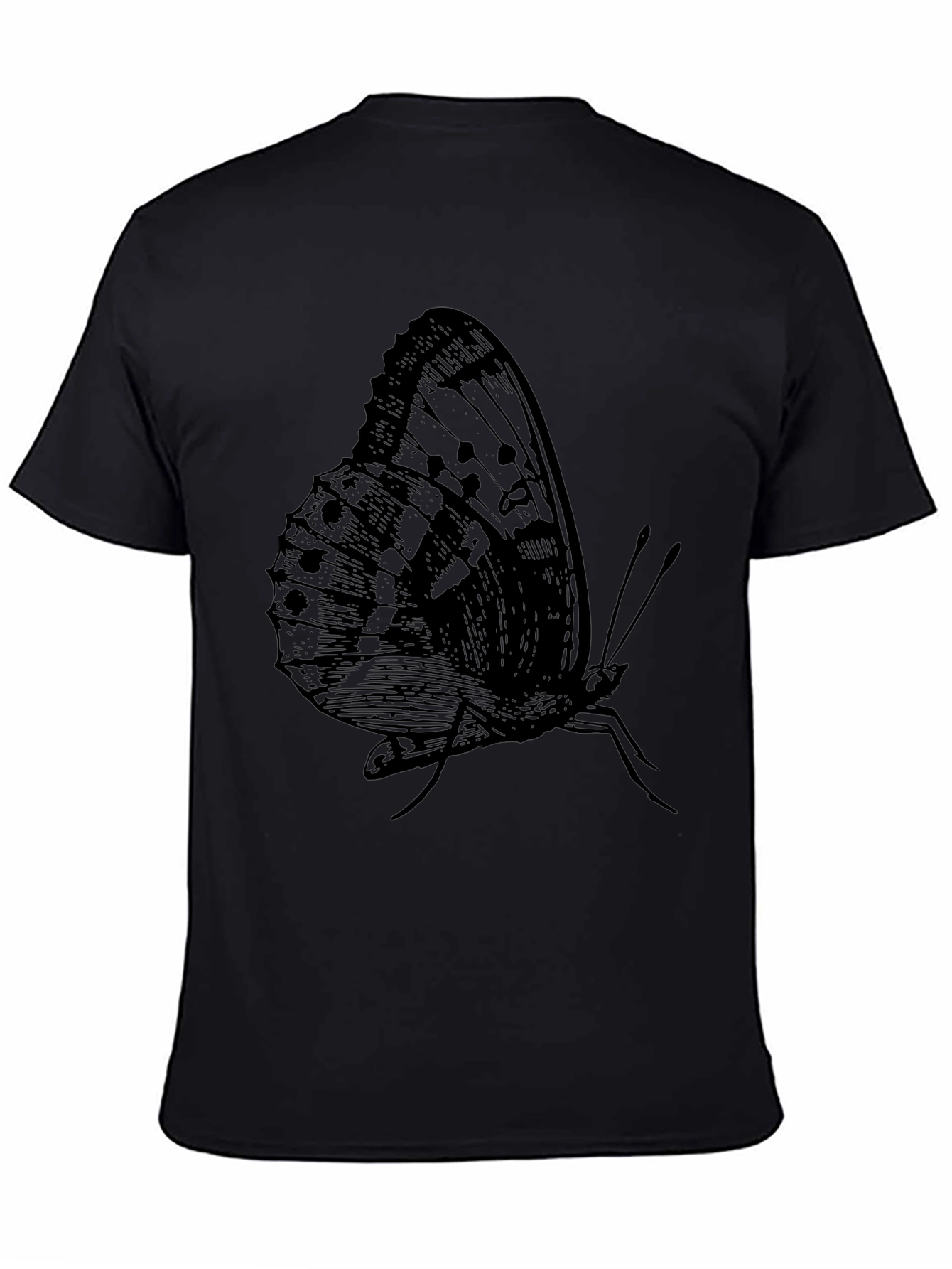 Butterfly Graphic Print Black T-Shirt for Men