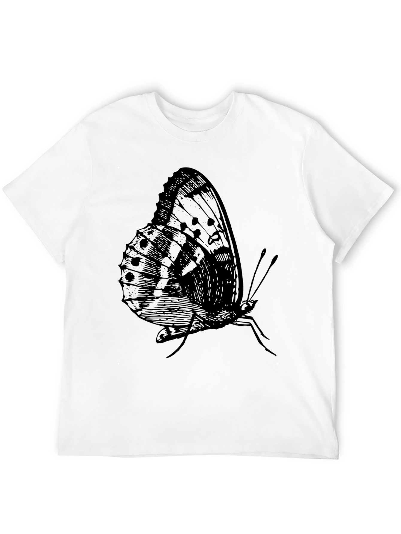 Butterfly Graphic Print Black T-Shirt for Men