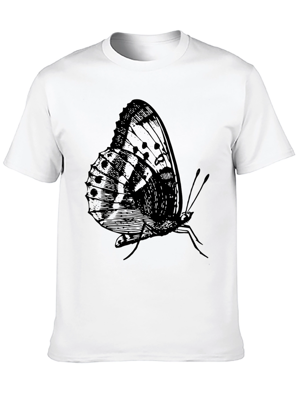Butterfly Graphic Print Black T-Shirt for Men