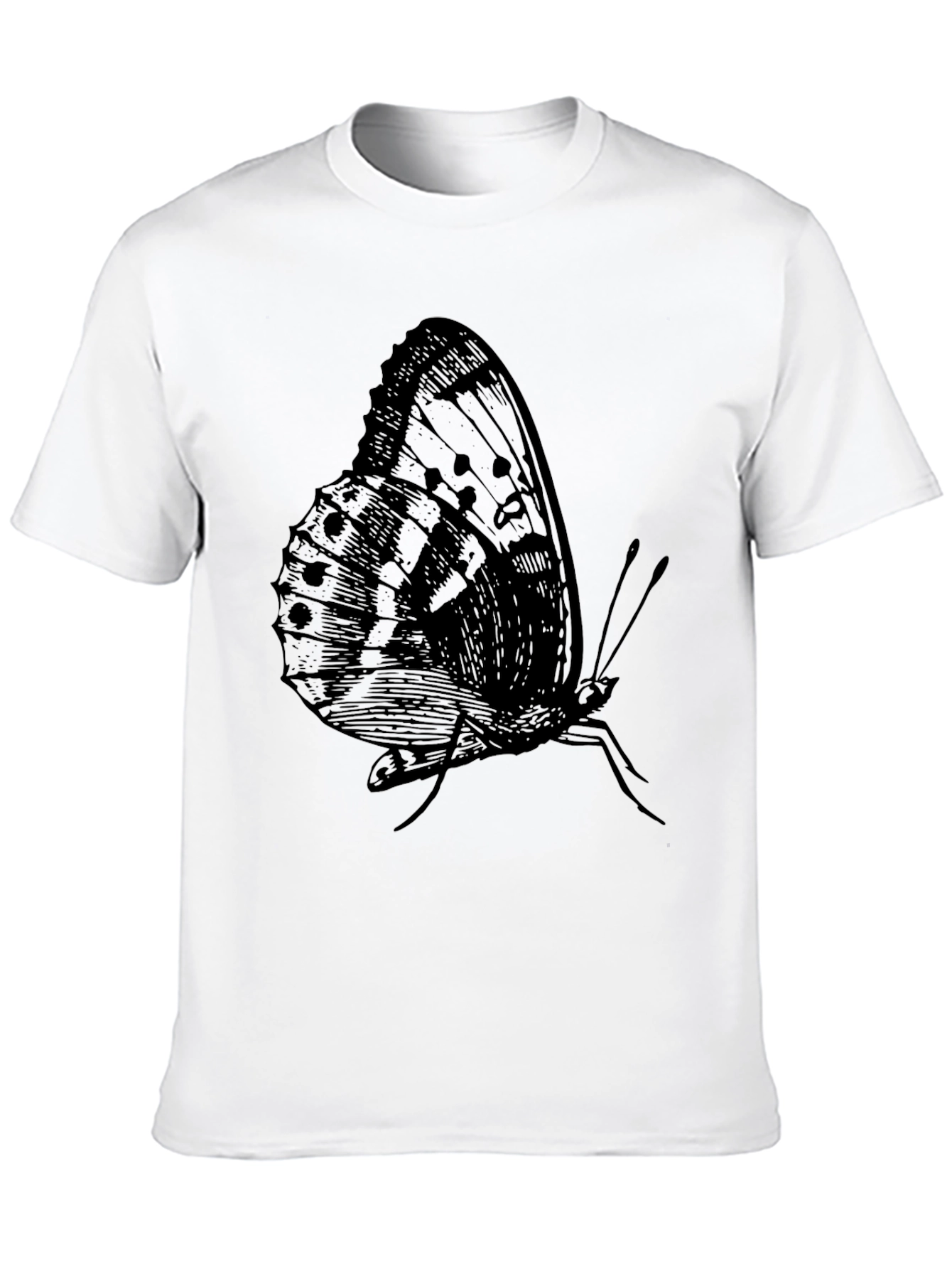 Butterfly Graphic Print Black T-Shirt for Men