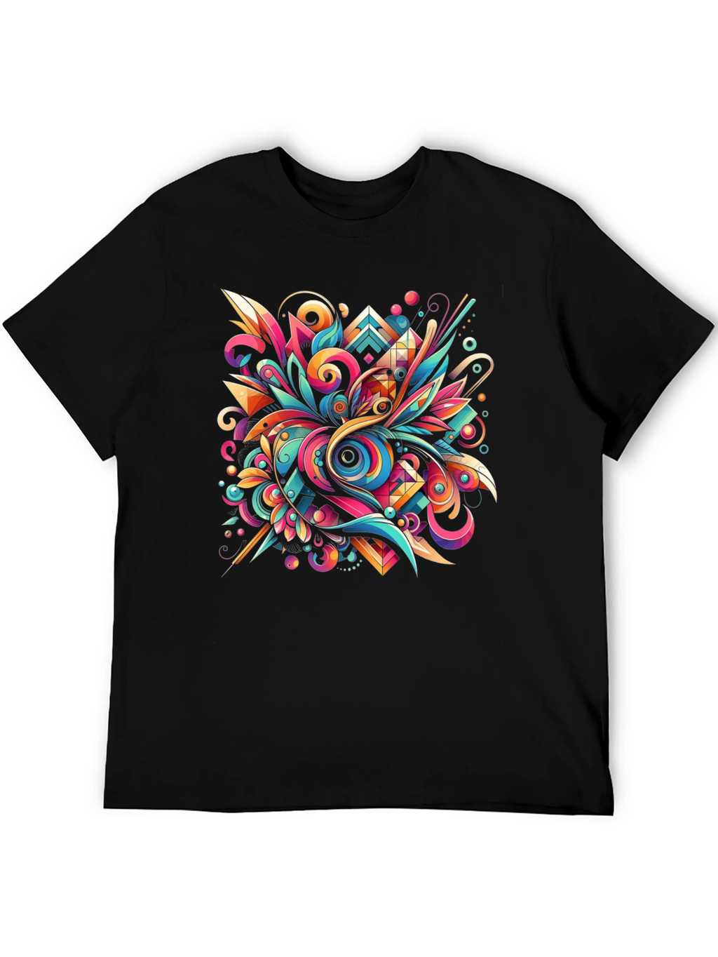 Psychedelic Abstract Art Black T-Shirt