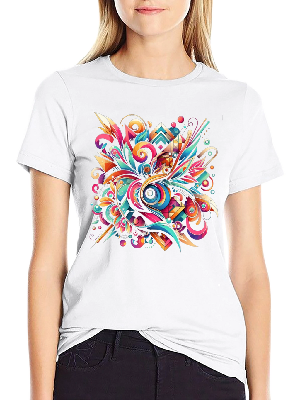 Psychedelic Abstract Art Black T-Shirt