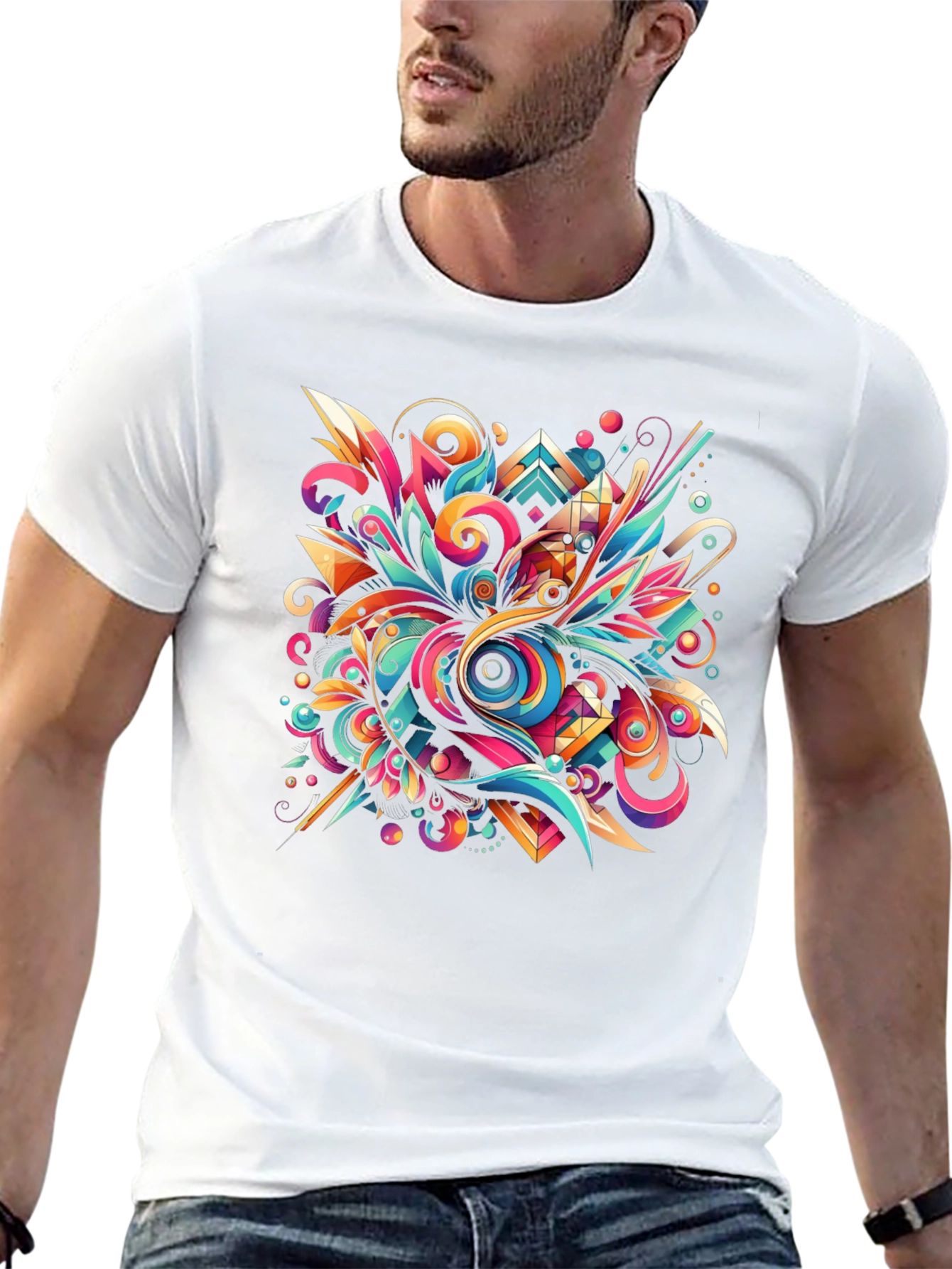 Psychedelic Abstract Art Black T-Shirt