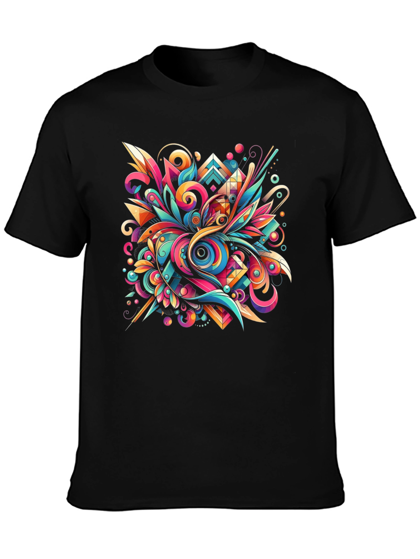 Psychedelic Abstract Art Black T-Shirt
