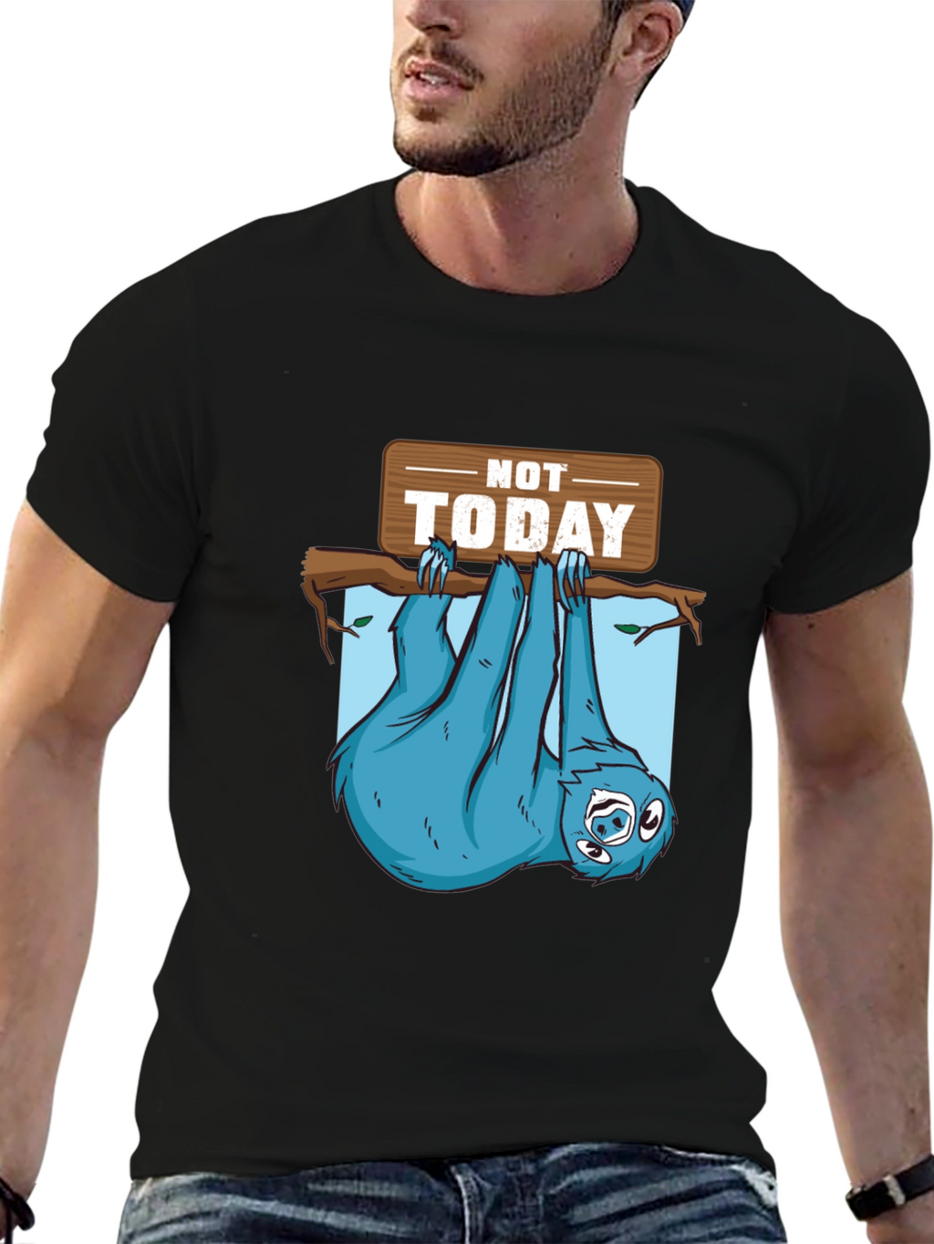 Lazy Sloth T-Shirt - Not Today Graphic Tee