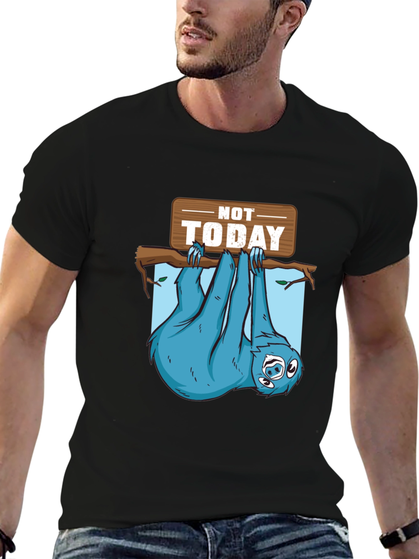 Lazy Sloth T-Shirt - Not Today Graphic Tee