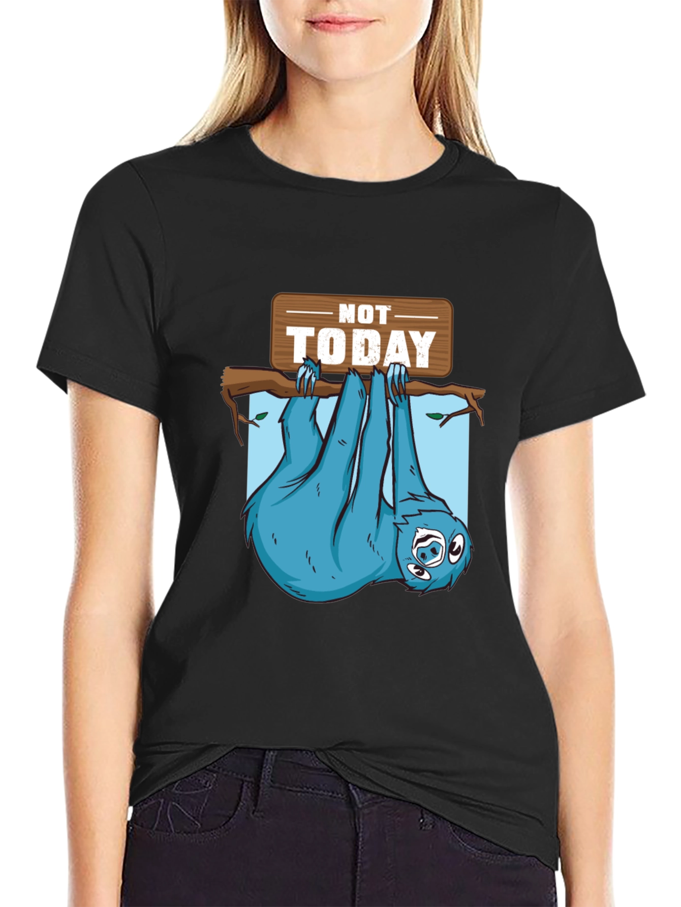 Lazy Sloth T-Shirt - Not Today Graphic Tee