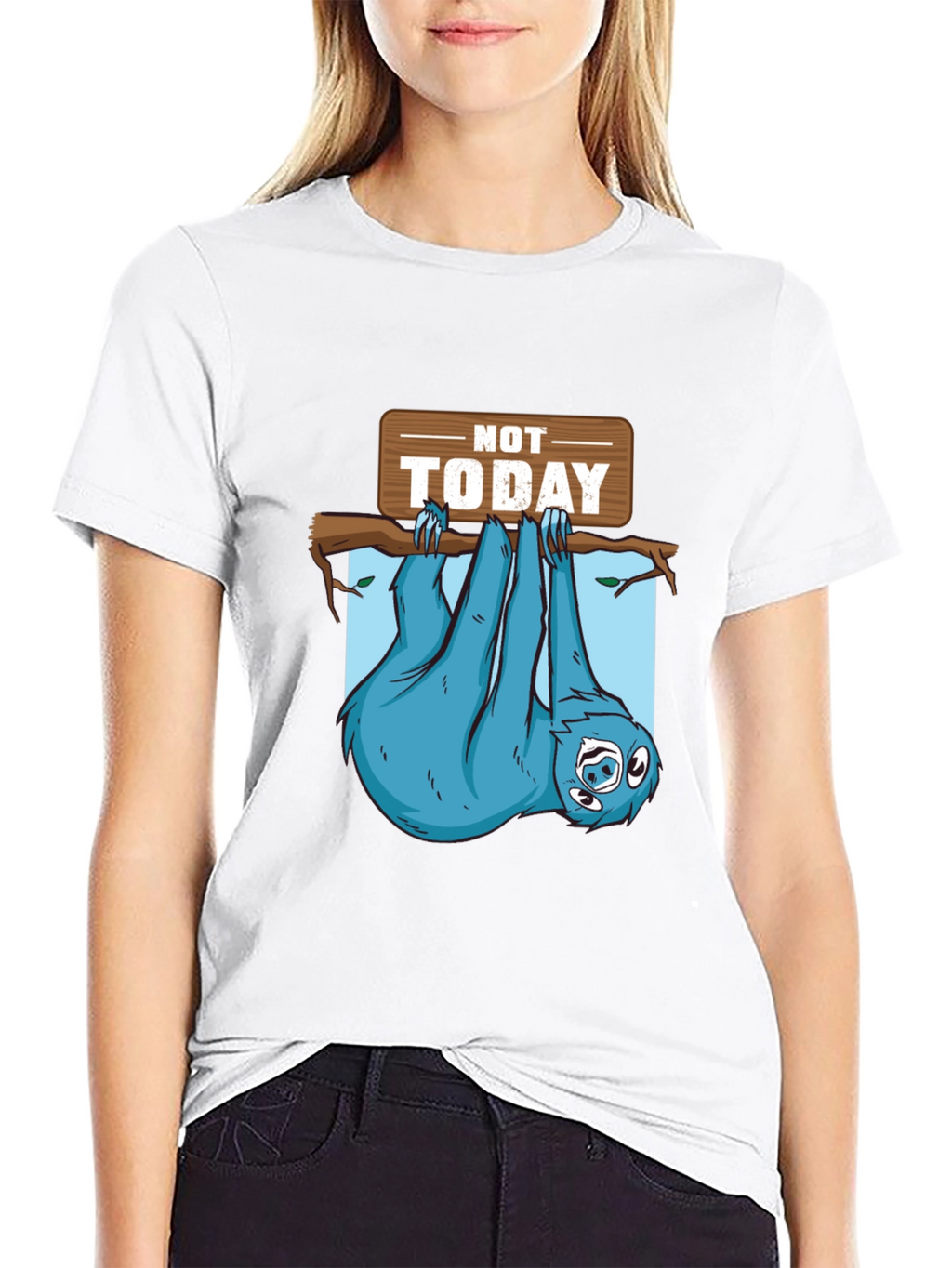 Lazy Sloth T-Shirt - Not Today Graphic Tee
