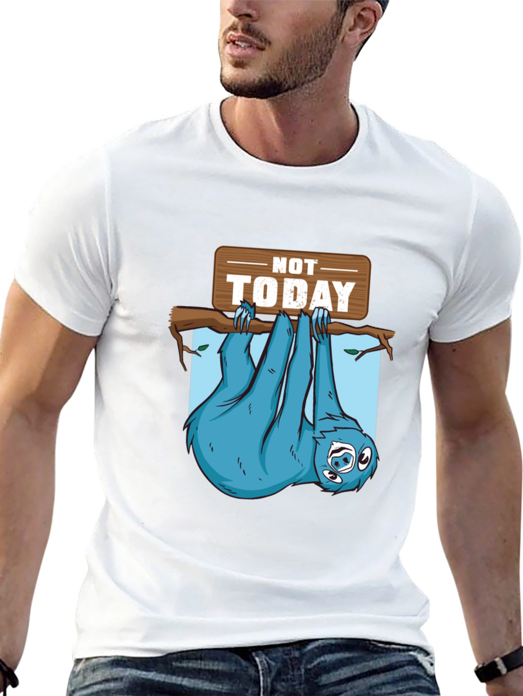 Lazy Sloth T-Shirt - Not Today Graphic Tee