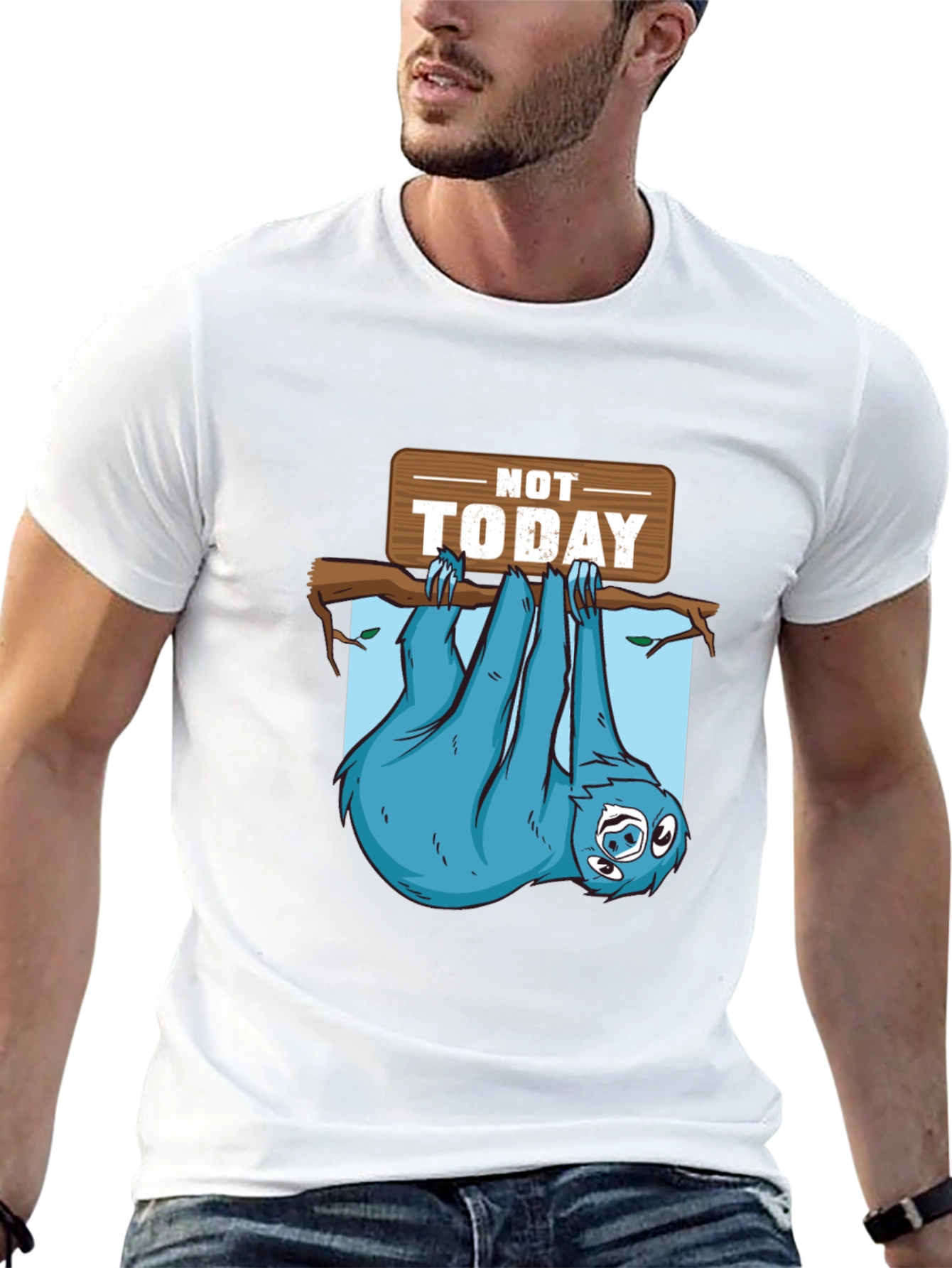Lazy Sloth T-Shirt - Not Today Graphic Tee