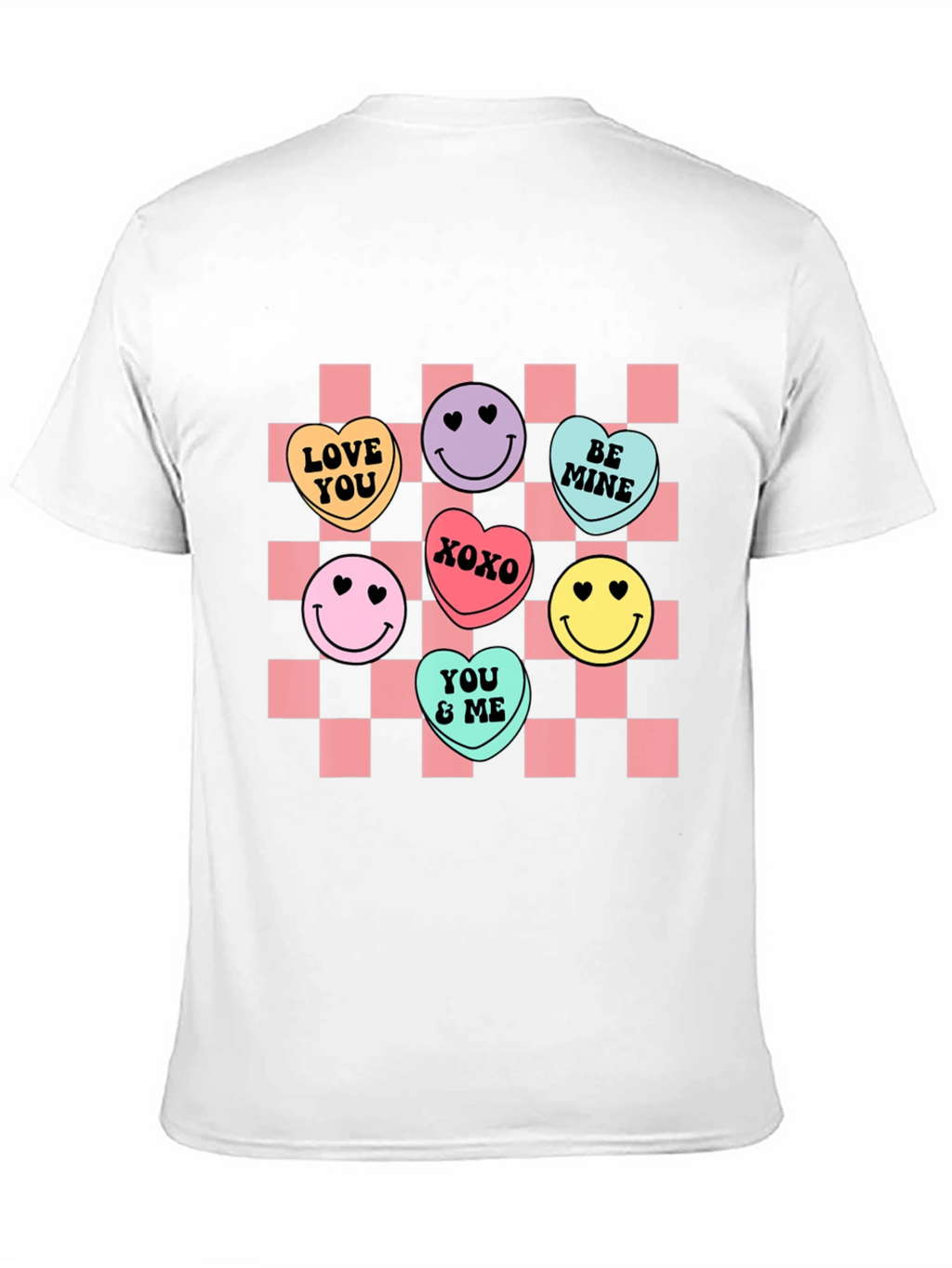 Candy Heart Checkered Valentines Day T-Shirt