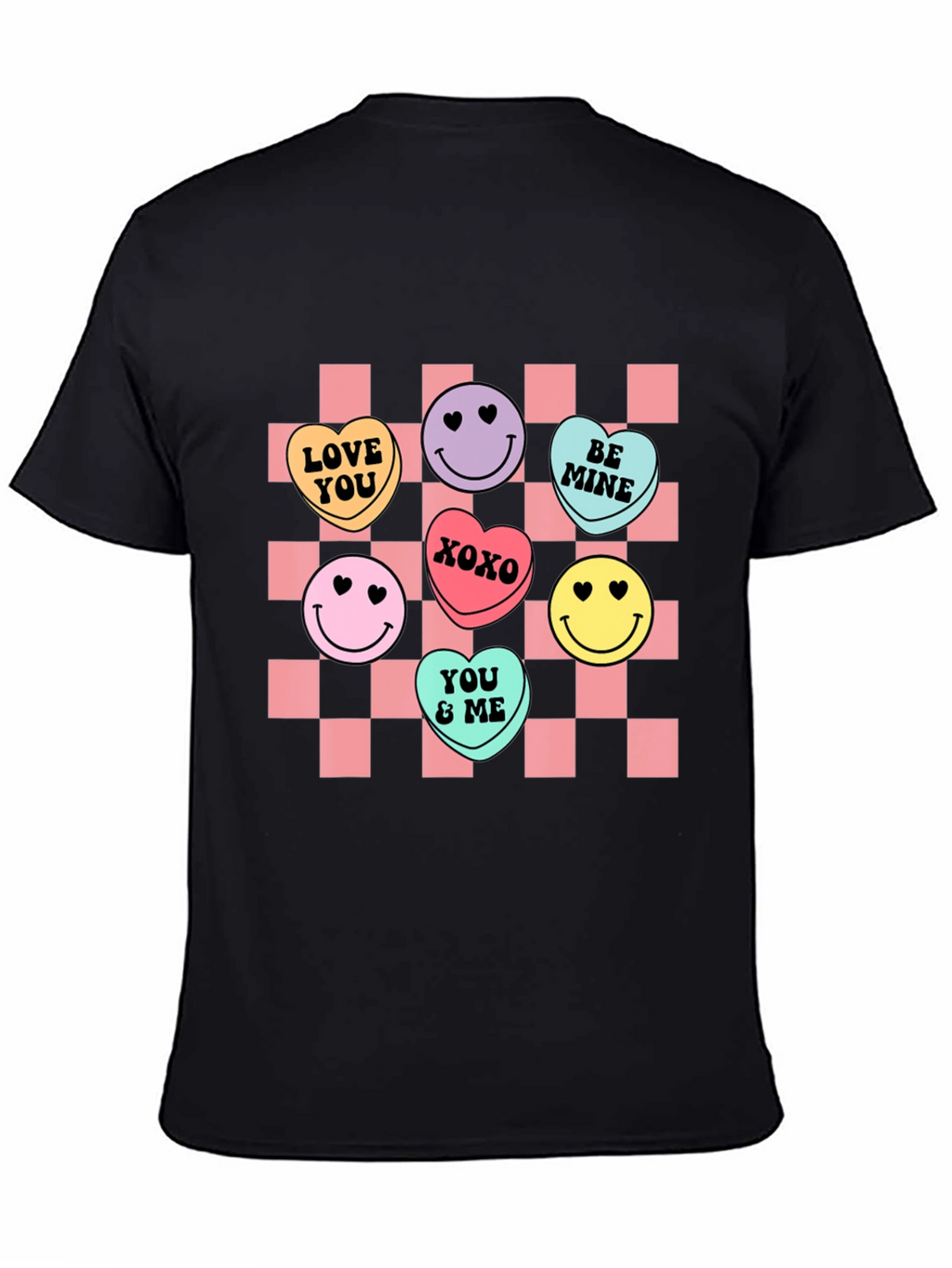 Candy Heart Checkered Valentines Day T-Shirt