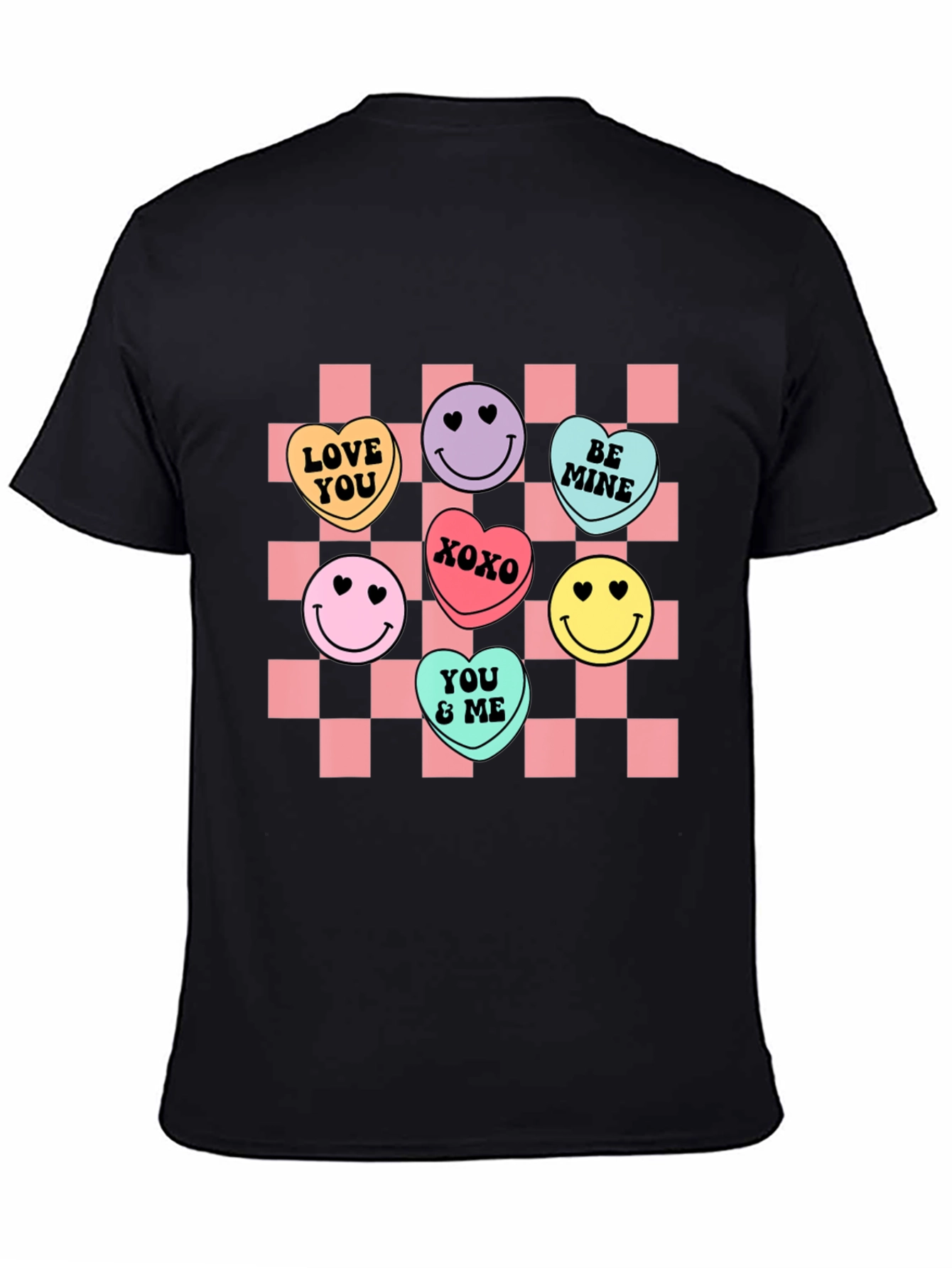 Candy Heart Checkered Valentines Day T-Shirt