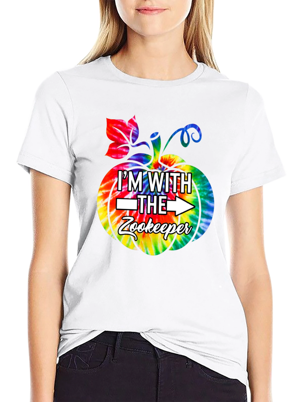 Im With the Zookeeper Tie Dye Pumpkin T-Shirt