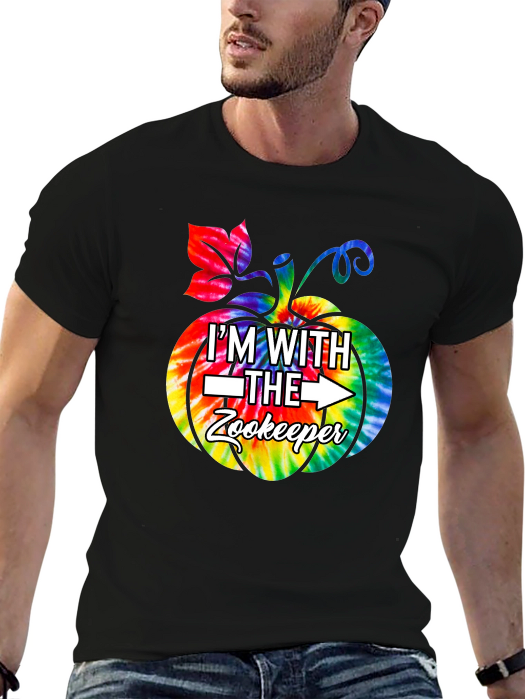 Im With the Zookeeper Tie Dye Pumpkin T-Shirt