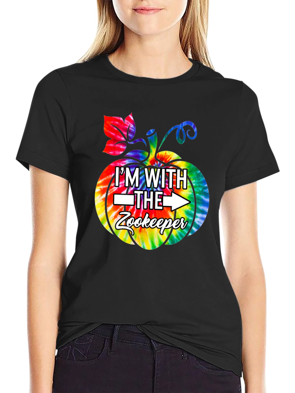 Im With the Zookeeper Tie Dye Pumpkin T-Shirt
