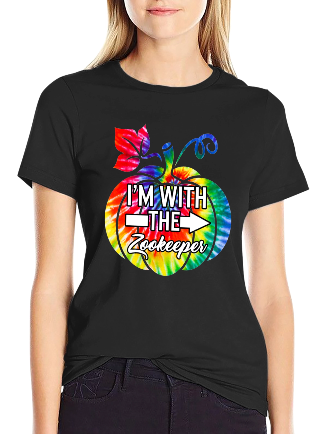 Im With the Zookeeper Tie Dye Pumpkin T-Shirt
