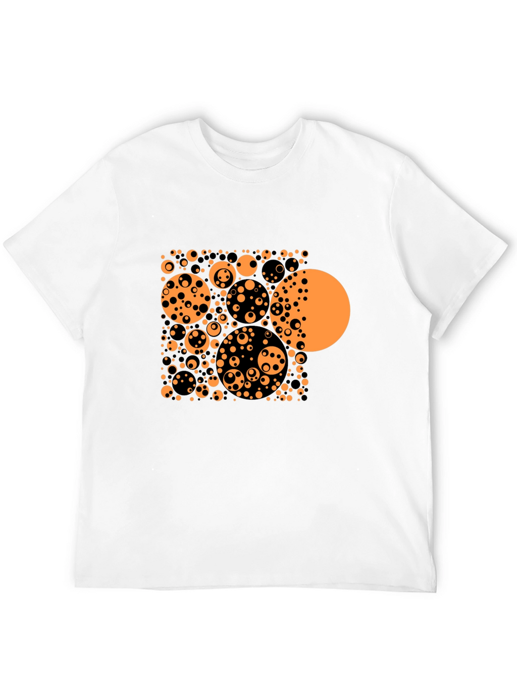 Abstract Circle Pattern Black T-Shirt