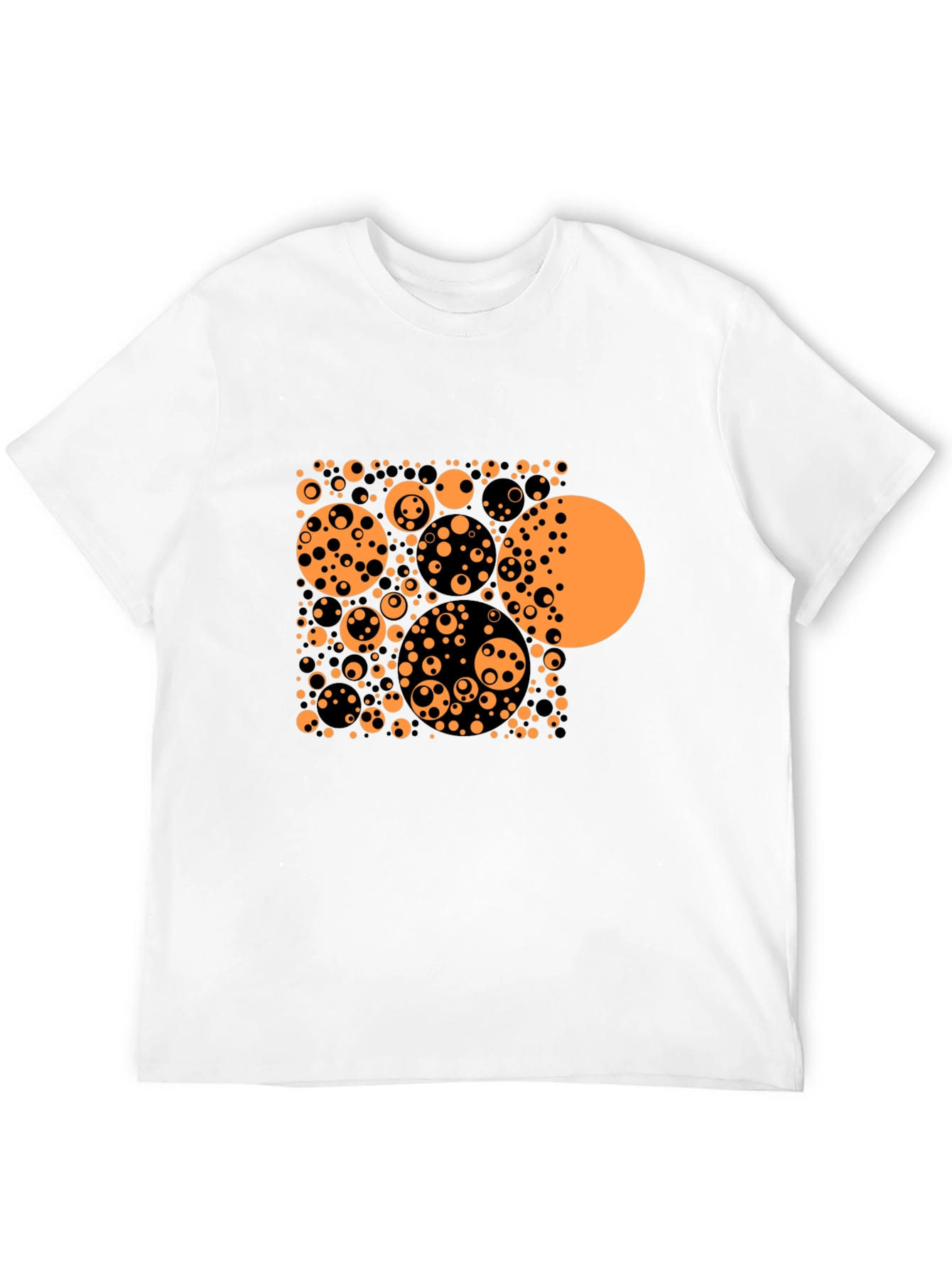 Abstract Circle Pattern Black T-Shirt