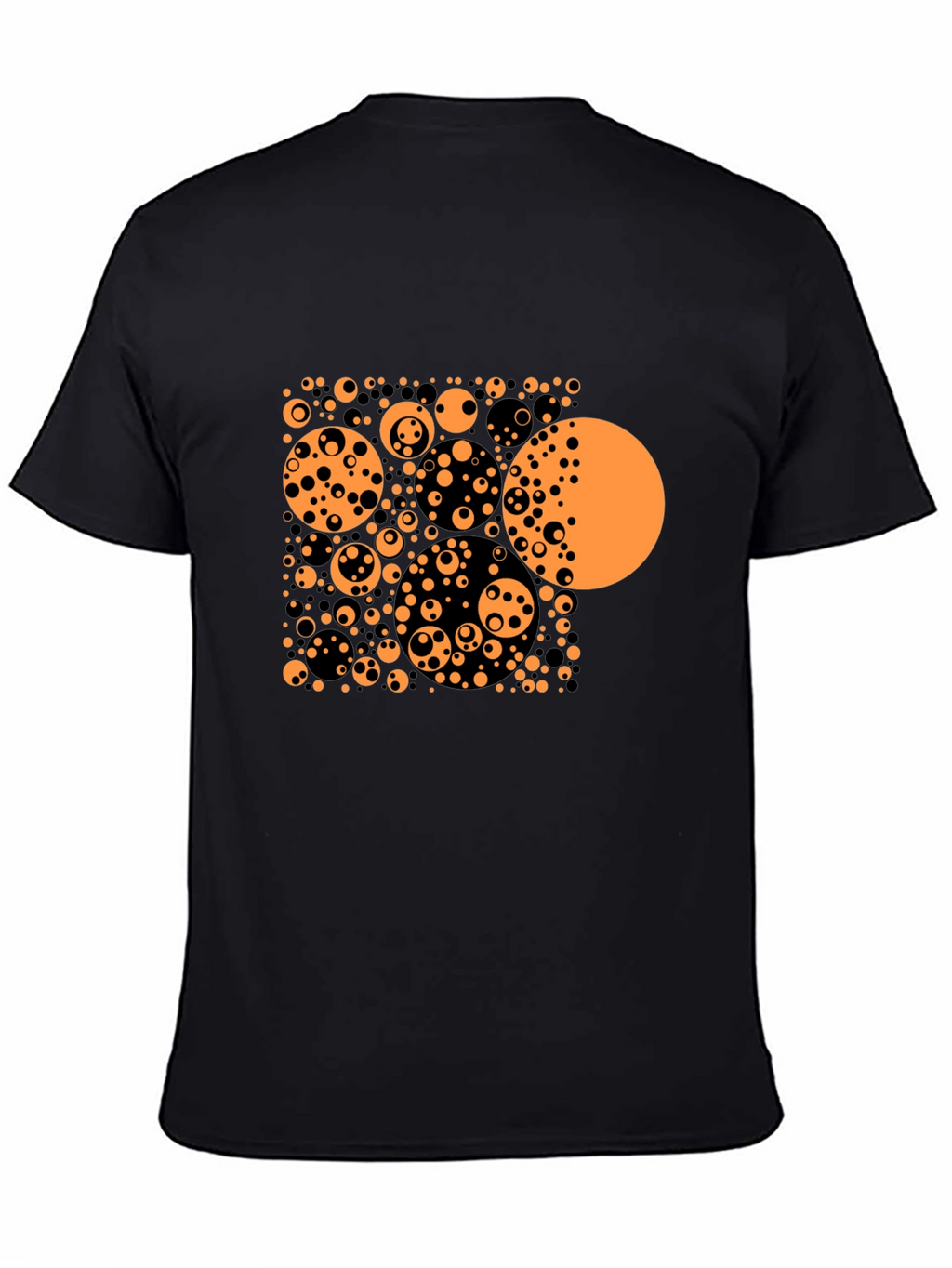 Abstract Circle Pattern Black T-Shirt