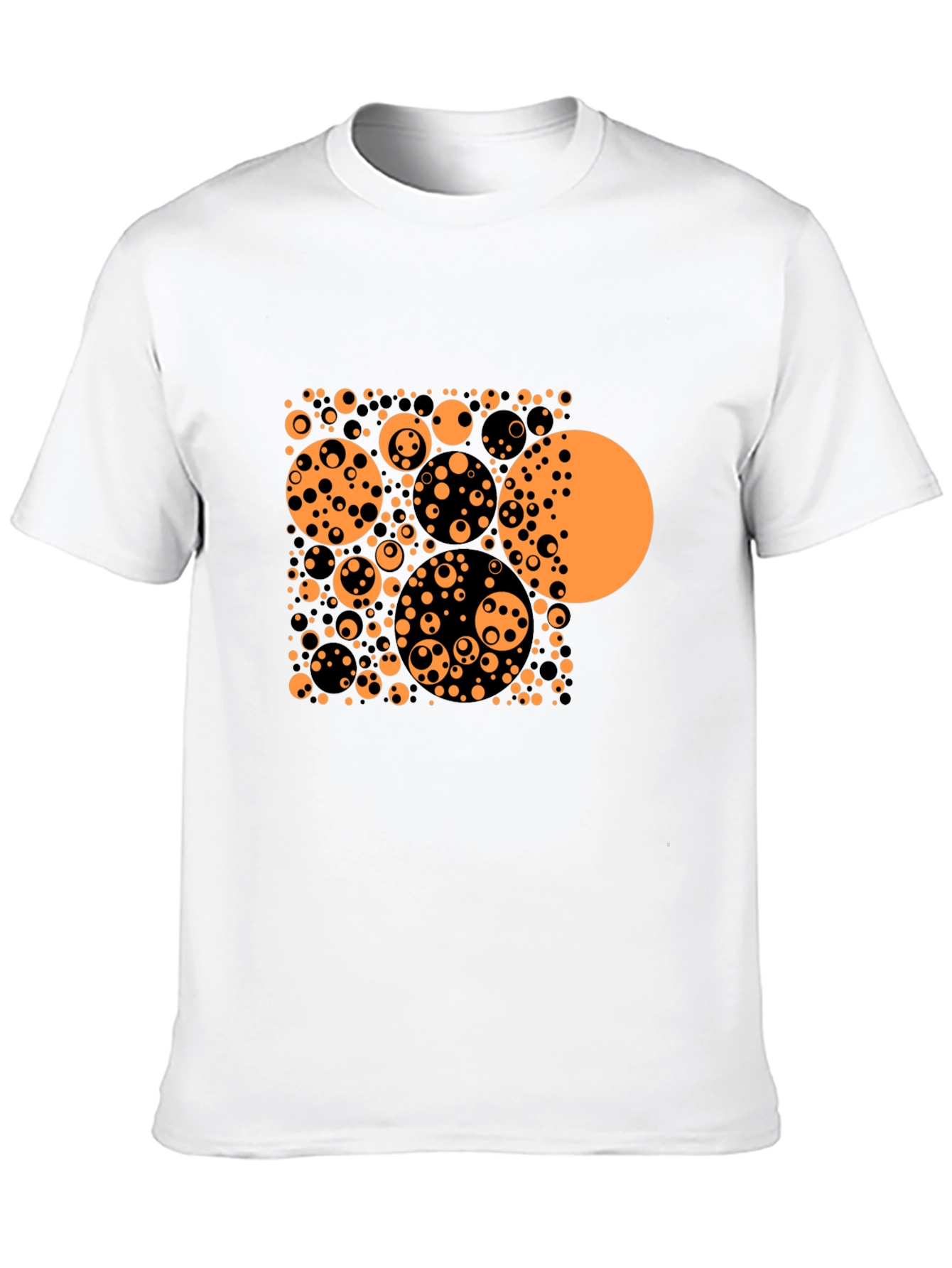 Abstract Circle Pattern Black T-Shirt