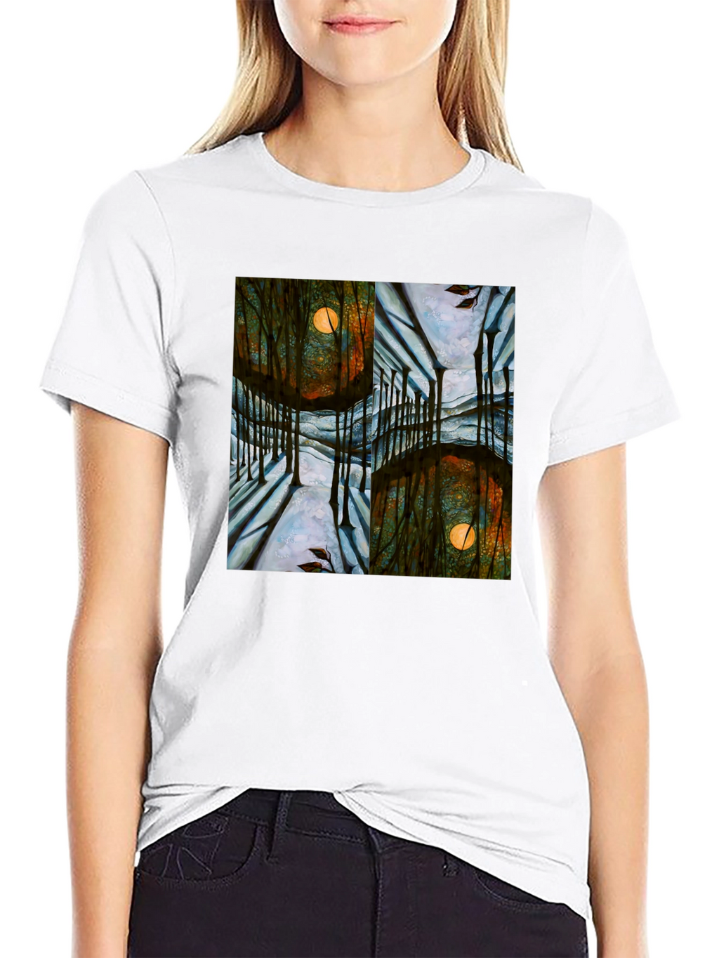 Mystic Forest Moon Graphic T-Shirt - Unique Design