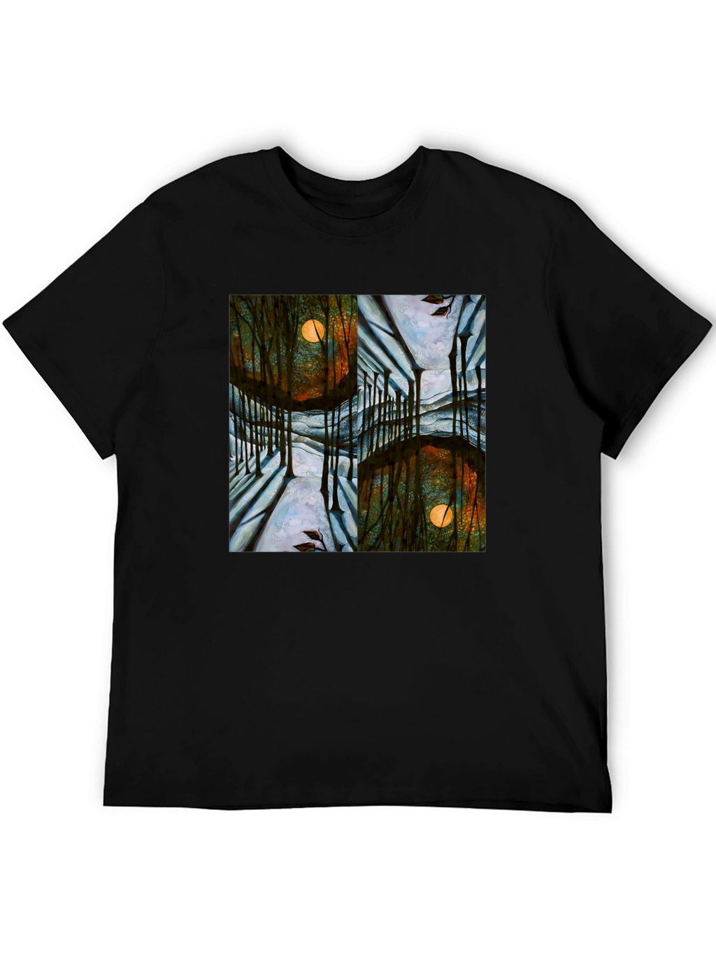 Mystic Forest Moon Graphic T-Shirt - Unique Design