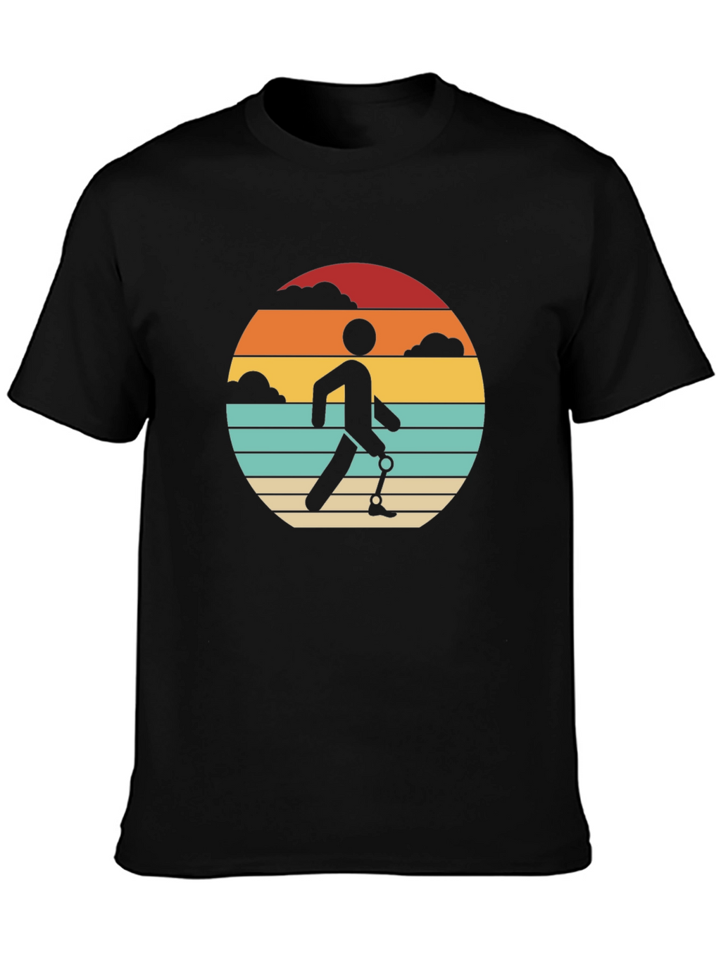 Retro Amputee Sunset T-Shirt - Black Graphic Tee