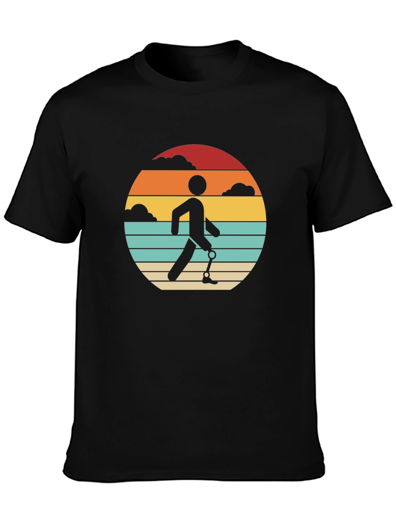 Retro Amputee Sunset T-Shirt - Black Graphic Tee