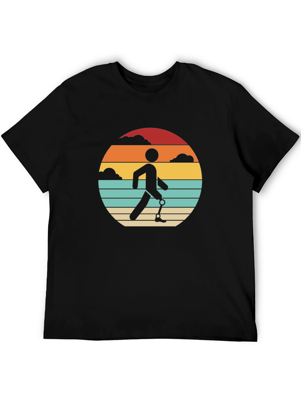 Retro Amputee Sunset T-Shirt - Black Graphic Tee