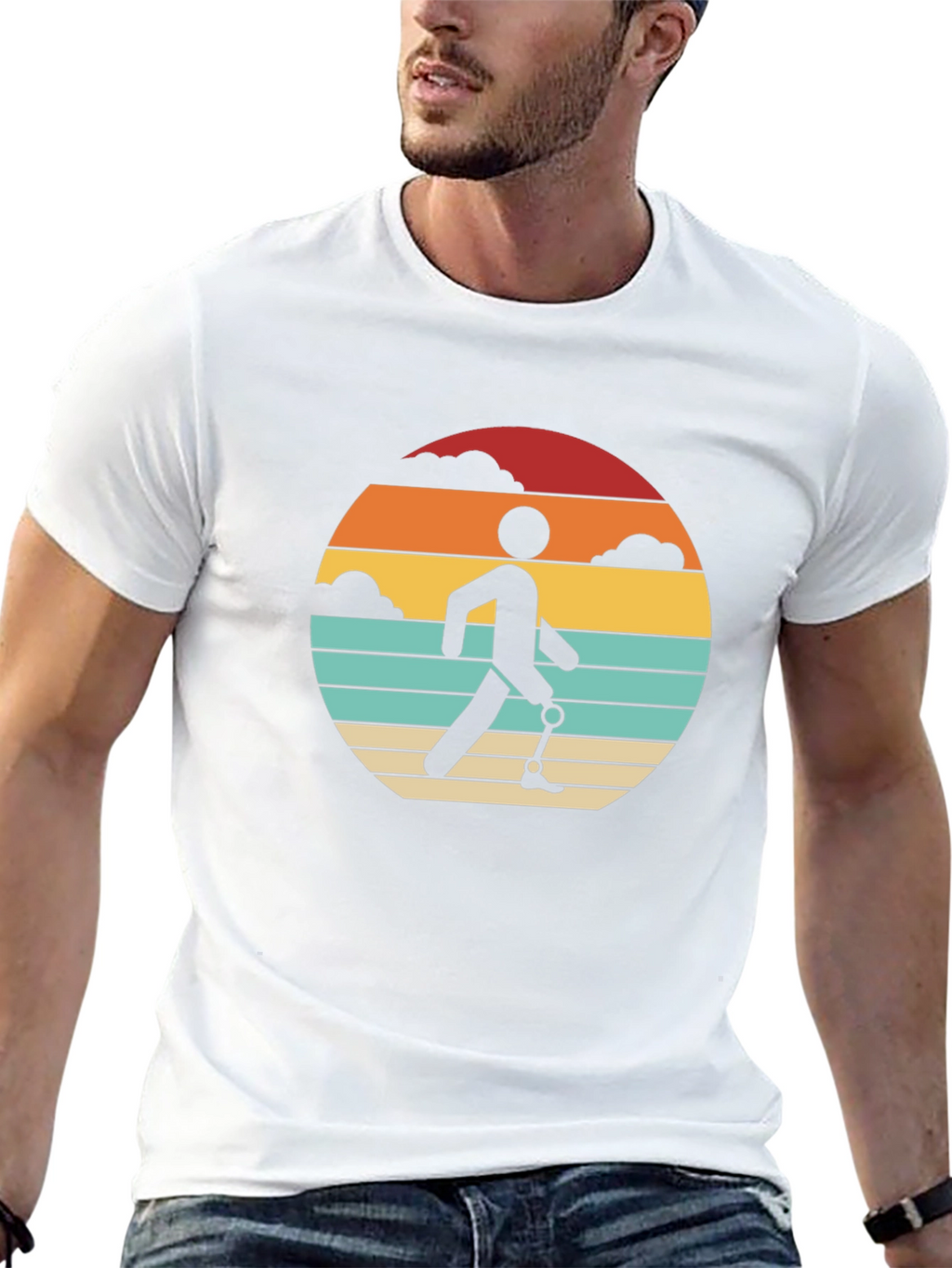 Retro Amputee Sunset T-Shirt - Black Graphic Tee