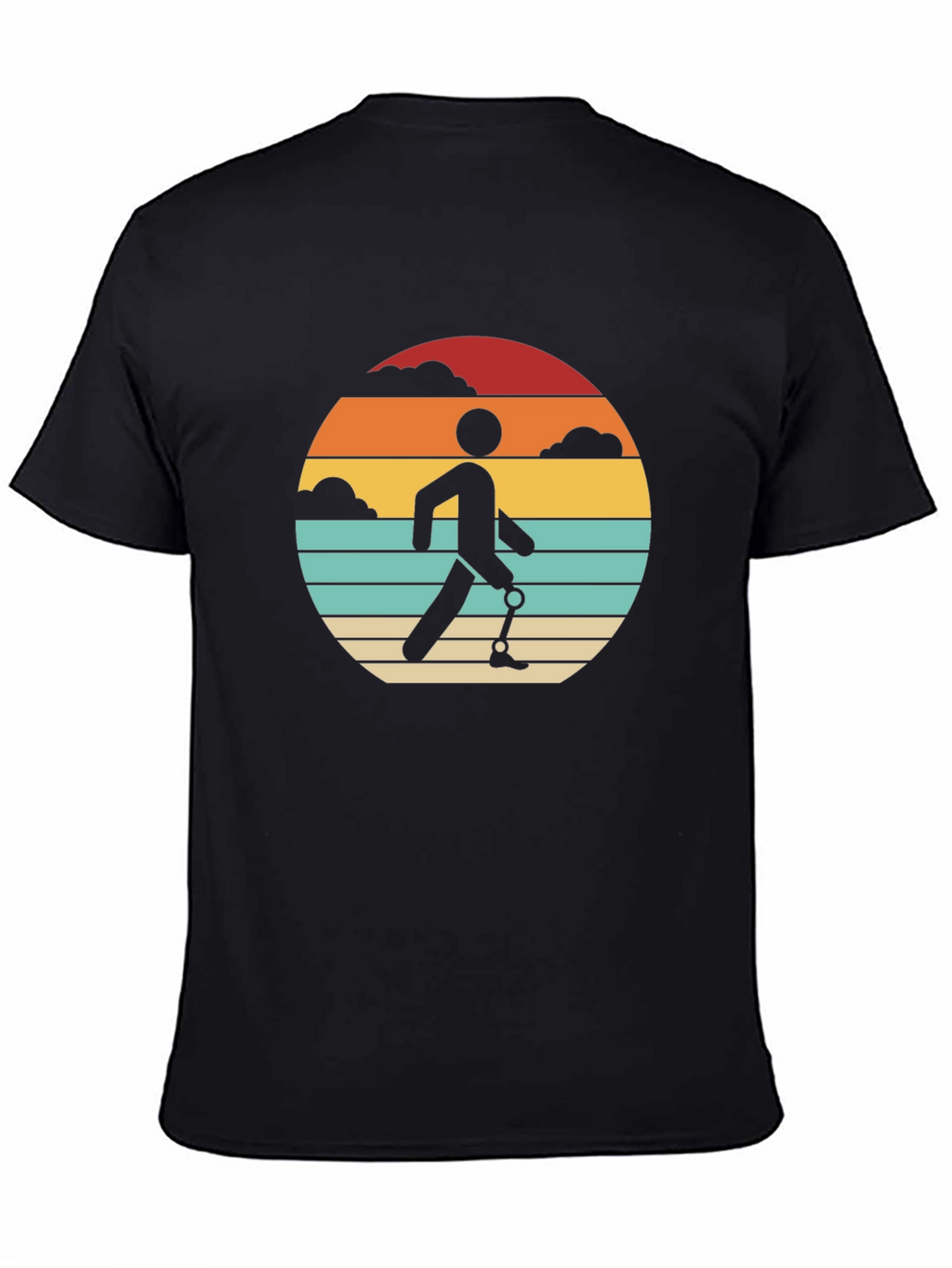 Retro Amputee Sunset T-Shirt - Black Graphic Tee