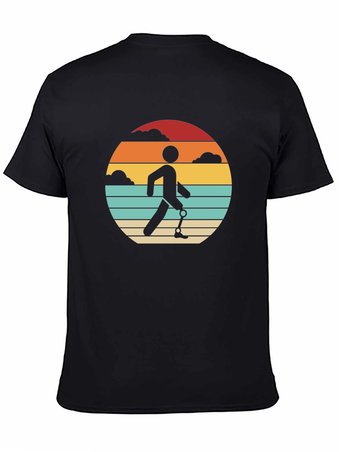 Retro Amputee Sunset T-Shirt - Black Graphic Tee