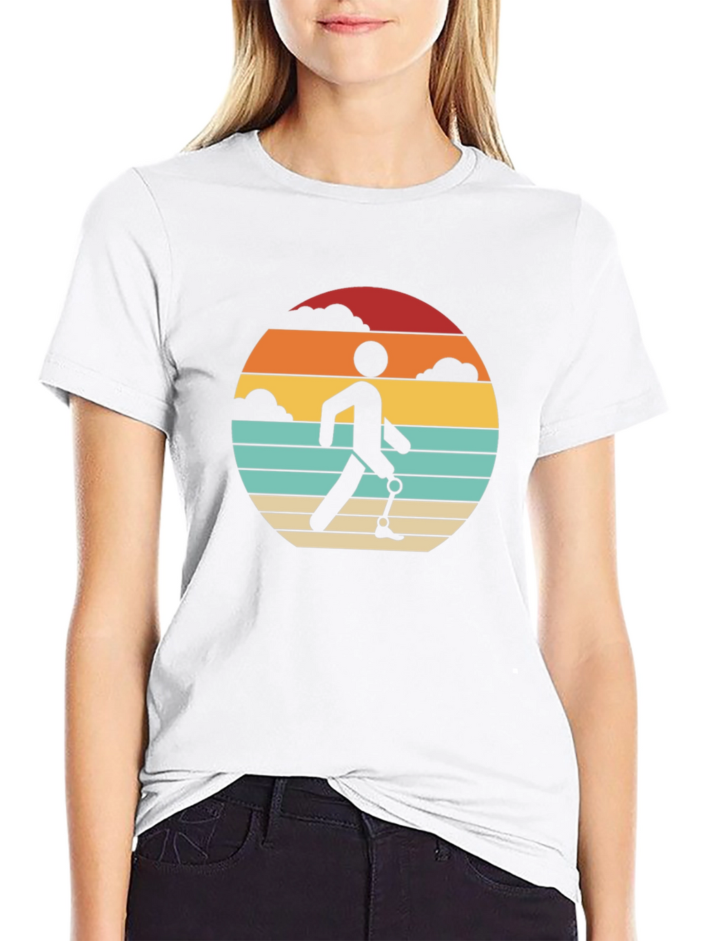 Retro Amputee Sunset T-Shirt - Black Graphic Tee