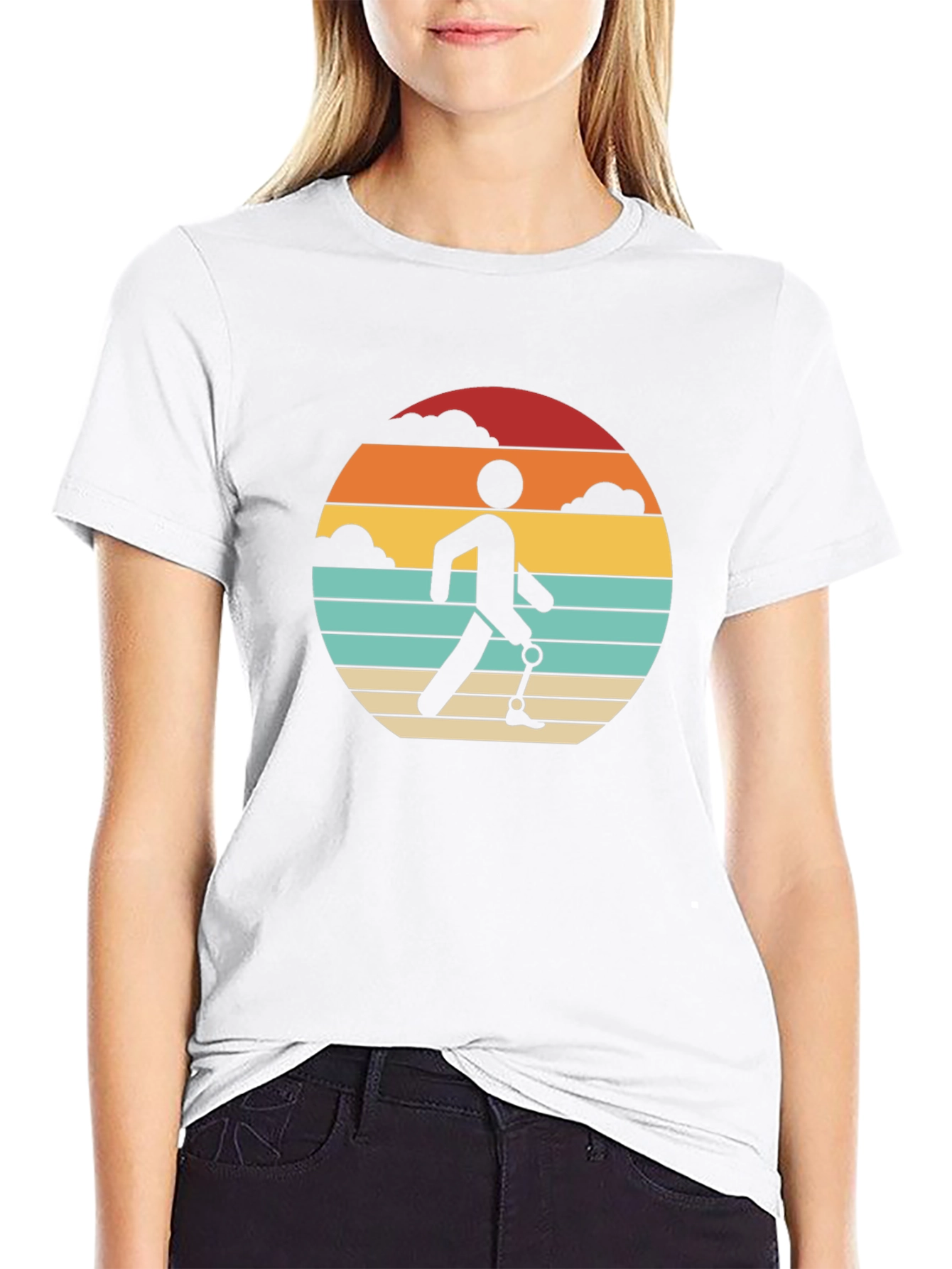 Retro Amputee Sunset T-Shirt - Black Graphic Tee