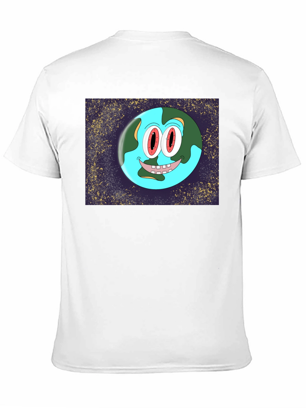 Cartoon Earth Graphic Black T-Shirt