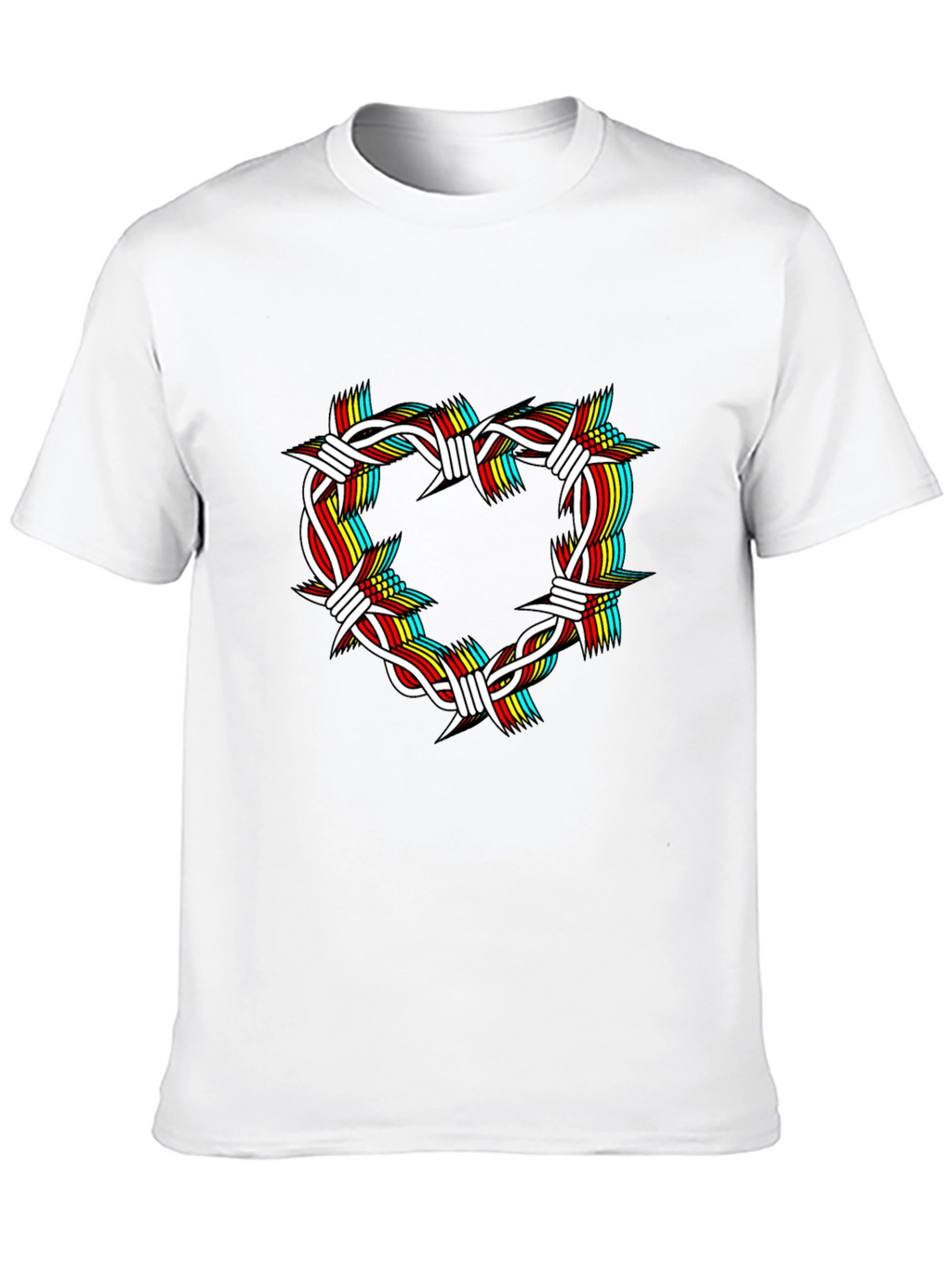 Barbed Wire Heart Graphic Black T-Shirt
