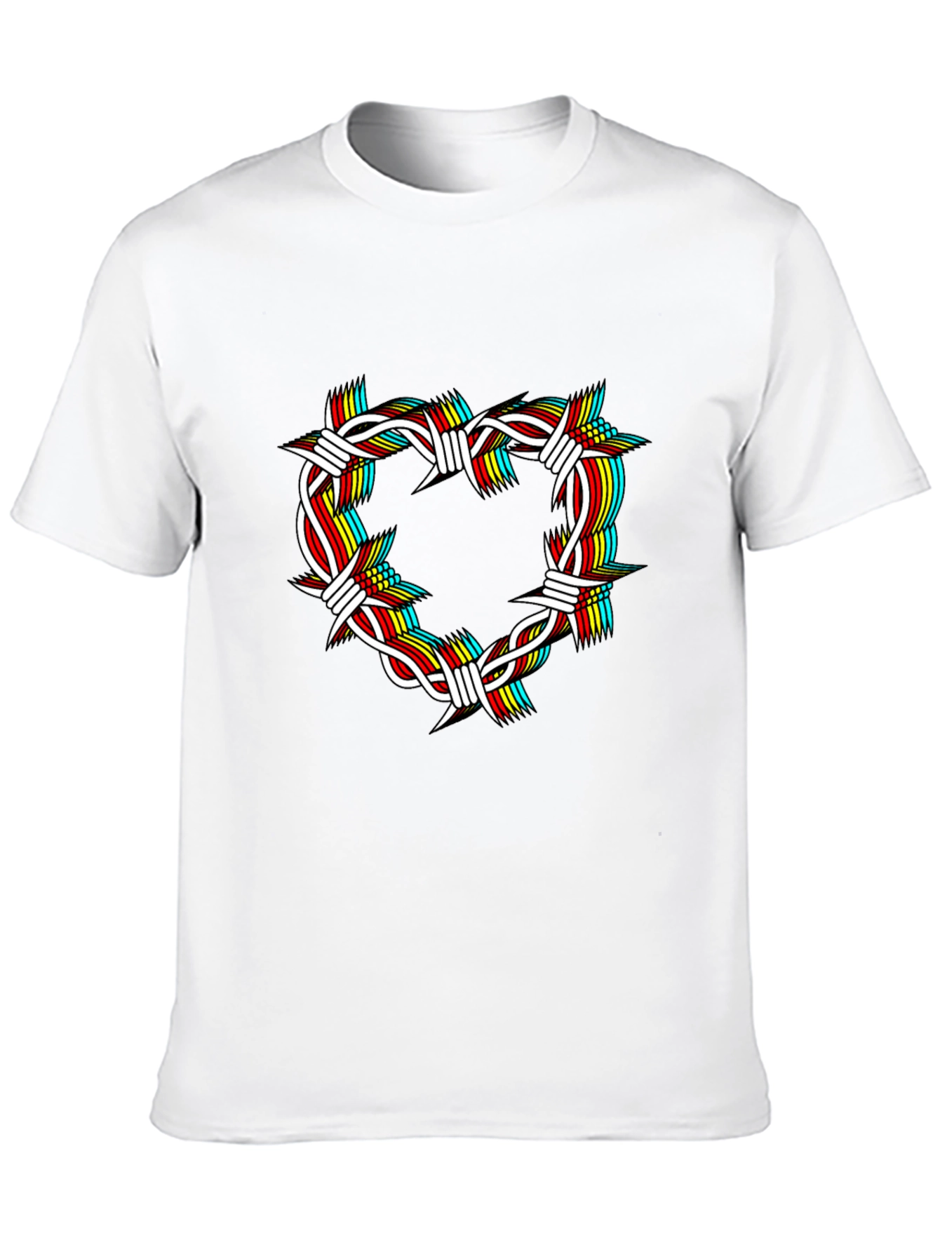 Barbed Wire Heart Graphic Black T-Shirt