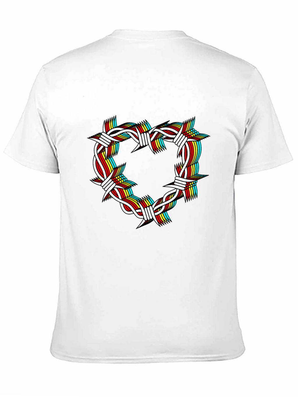 Barbed Wire Heart Graphic Black T-Shirt